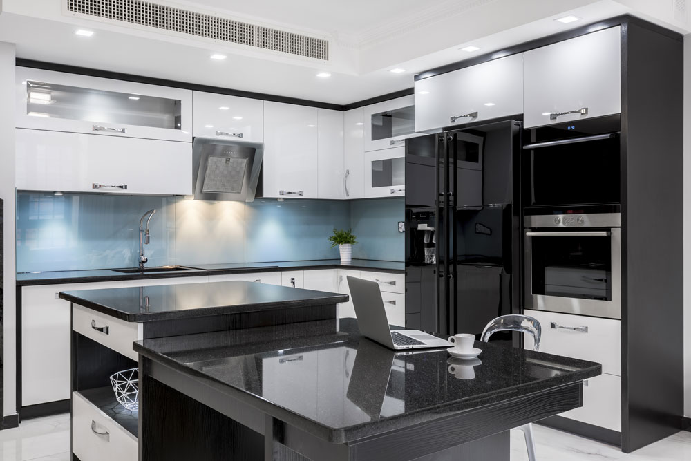OTR Modern Black and White Modular Kitchen